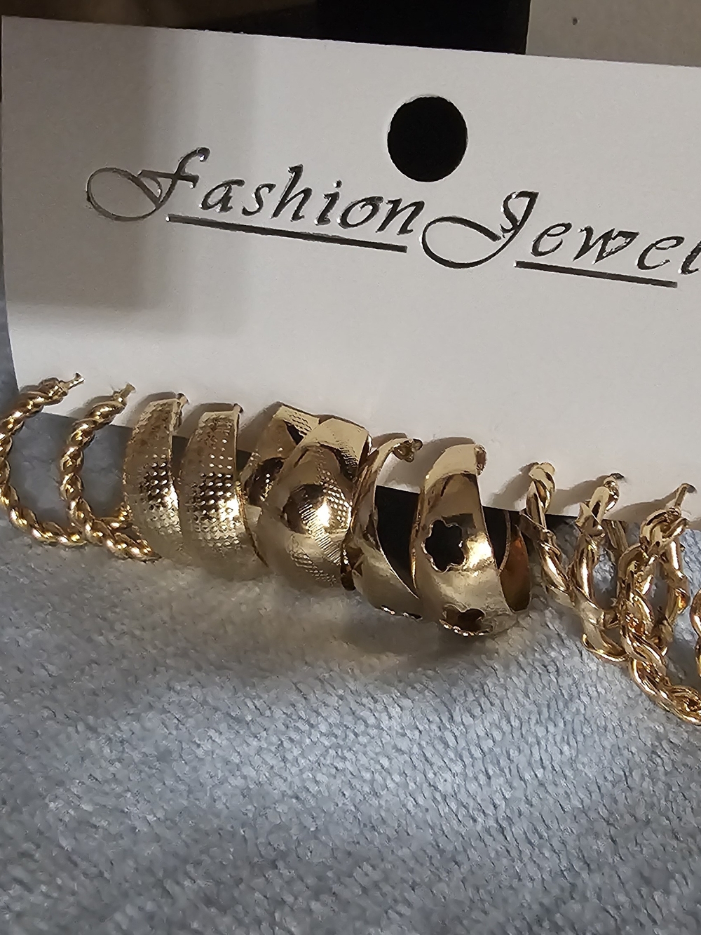 Fashion Jewelry Shiny Gold Hoop and Twisted Hoop Earring Set